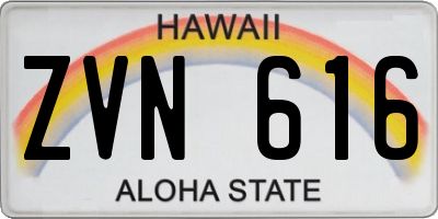 HI license plate ZVN616