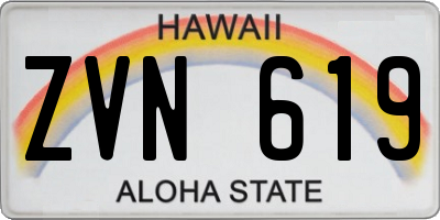 HI license plate ZVN619
