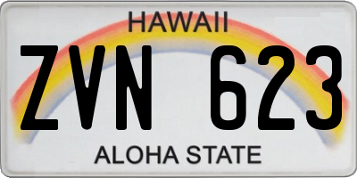 HI license plate ZVN623