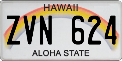 HI license plate ZVN624