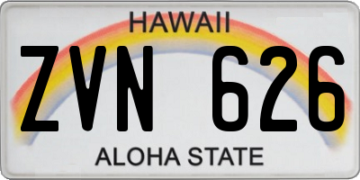 HI license plate ZVN626