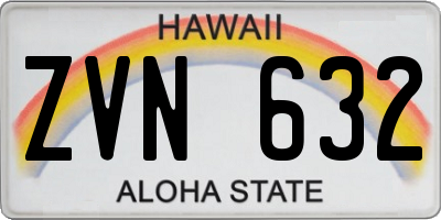 HI license plate ZVN632