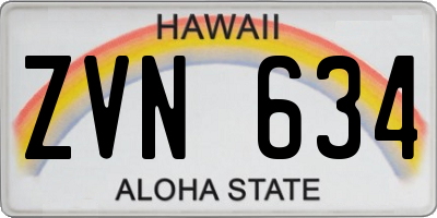 HI license plate ZVN634