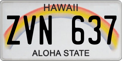 HI license plate ZVN637
