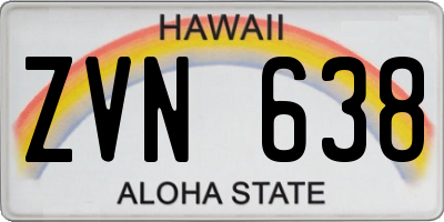 HI license plate ZVN638