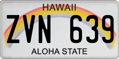 HI license plate ZVN639