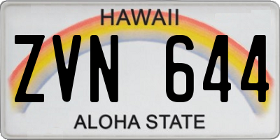 HI license plate ZVN644