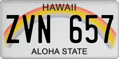 HI license plate ZVN657
