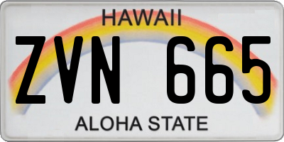 HI license plate ZVN665