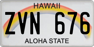 HI license plate ZVN676