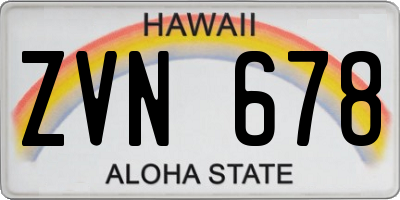 HI license plate ZVN678