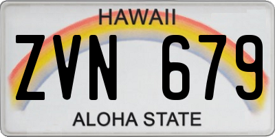 HI license plate ZVN679