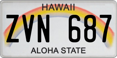 HI license plate ZVN687