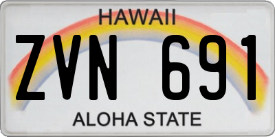 HI license plate ZVN691