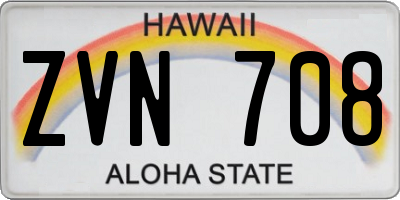 HI license plate ZVN708