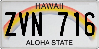 HI license plate ZVN716