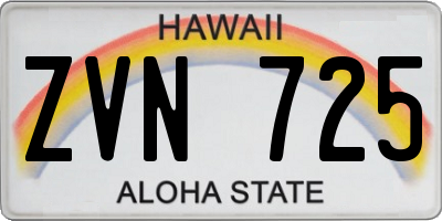 HI license plate ZVN725