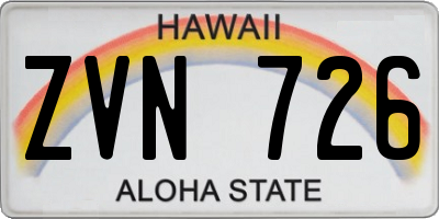 HI license plate ZVN726