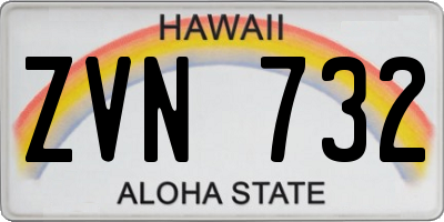HI license plate ZVN732