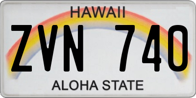 HI license plate ZVN740