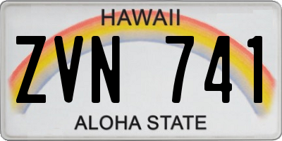 HI license plate ZVN741