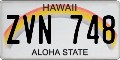HI license plate ZVN748