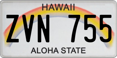 HI license plate ZVN755