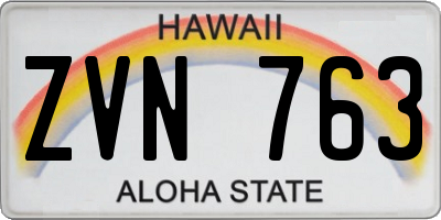 HI license plate ZVN763