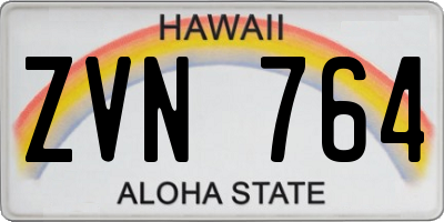 HI license plate ZVN764