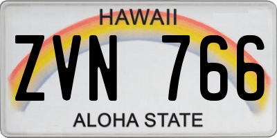 HI license plate ZVN766
