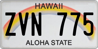 HI license plate ZVN775