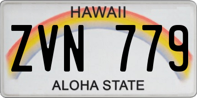 HI license plate ZVN779