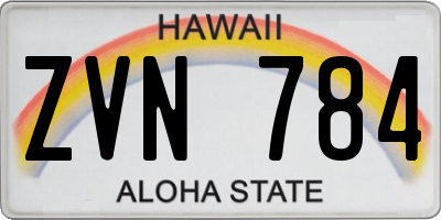 HI license plate ZVN784