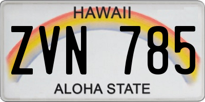 HI license plate ZVN785