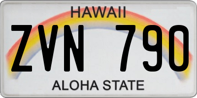 HI license plate ZVN790