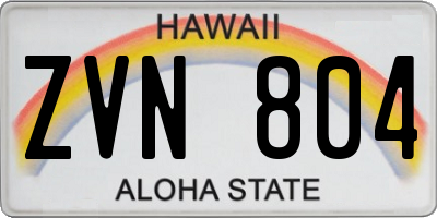 HI license plate ZVN804