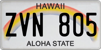 HI license plate ZVN805