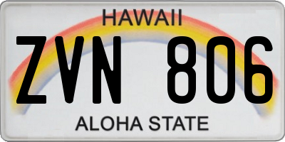 HI license plate ZVN806