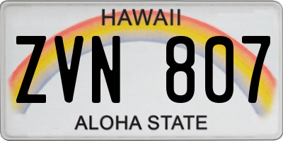 HI license plate ZVN807