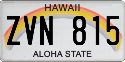 HI license plate ZVN815