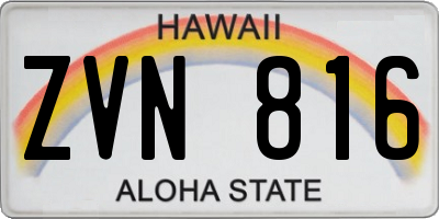 HI license plate ZVN816