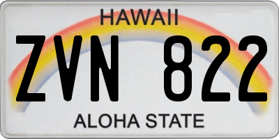HI license plate ZVN822