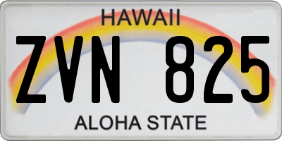 HI license plate ZVN825