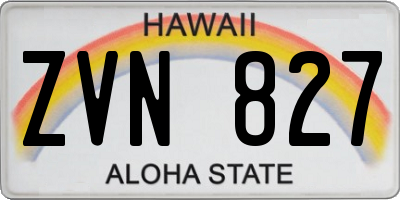 HI license plate ZVN827