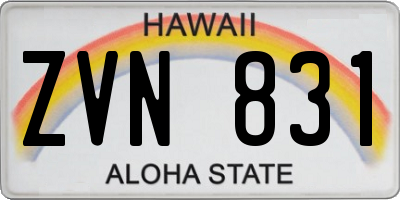 HI license plate ZVN831