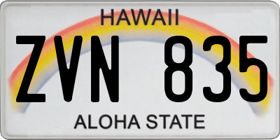 HI license plate ZVN835