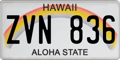 HI license plate ZVN836