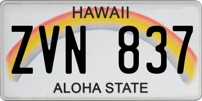 HI license plate ZVN837