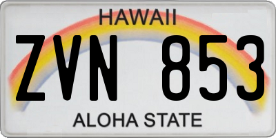 HI license plate ZVN853