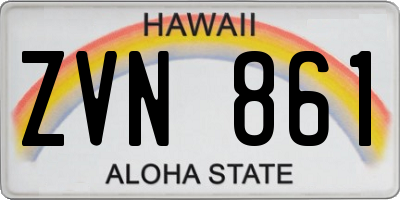 HI license plate ZVN861